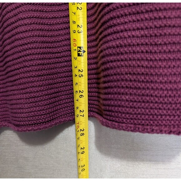 Hooded Pullover Ribbed Sweater Fringe Trimmed V-Neck Hoodie Cotton Blend Tunic - Picture 8 of 16